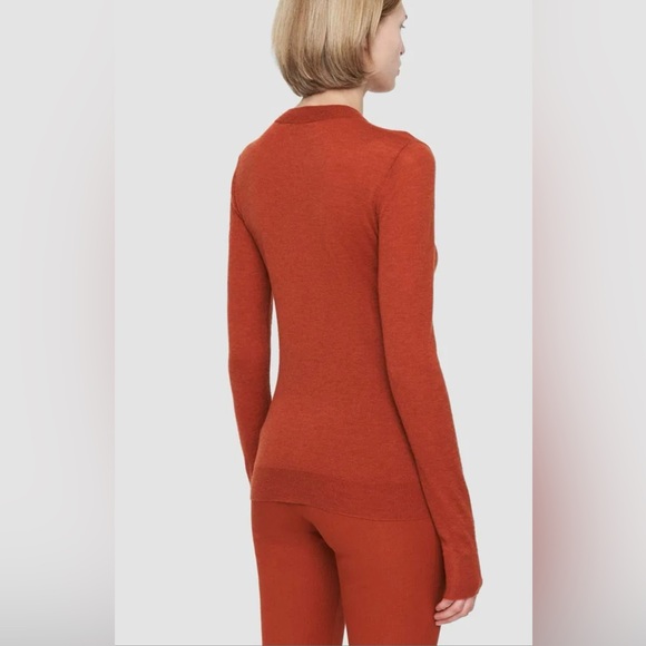 JOSEPH Cashair Cashmere Round Neck Sweater Orange Size S - Picture 4 of 10